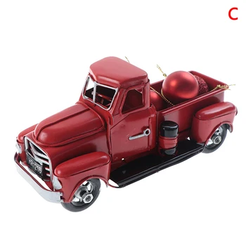Kalėdų Raudona Metalo Sunkvežimių Vaikams, Senovinių Sunkvežimių su Slankiosiomis Varantys Stalo Dekoro X