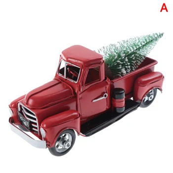 Kalėdų Raudona Metalo Sunkvežimių Vaikams, Senovinių Sunkvežimių su Slankiosiomis Varantys Stalo Dekoro X