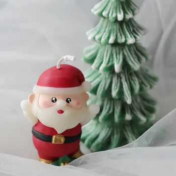 Kalėdų Santa Claus Žvakė Pelėsių 3D Silikono Tortas Dekoravimo Priemonės, Aromaterapija Tinkas silikono Formų Desertas Šokolado liejimo Formos
