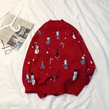 Kalėdų Sweater Mens 2020 M. Žiemos Naujas Prarasti Didelio Dydžio Vilnos Pora Kalėdų Džemperis O-kaklo Vyrams Megztiniai Megztinis Jersey Hombr