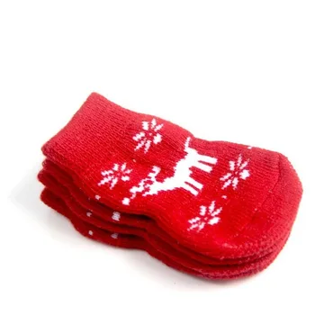 Kalėdų šiltas pet kojinės su non slip dugno mažų šunų kojinės vandeniui medvilnės kojinės pet products letena spausdinti