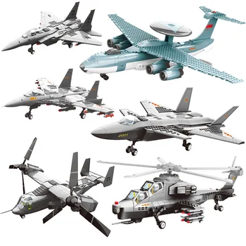 Kariniai sraigtasparniai, šiuolaikinis Karas malūnsparnį V-22 Osprey Orlaivių F-15 Eagle Kovotojas sraigtasparniai Kūrimo Bloką Žaislas Berniukams