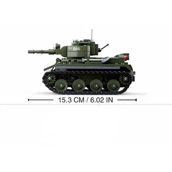 Karinės serijos Pasaulinio Karo rusų BT-7 Lengvosios Kavalerijos Tankas kareivis ginklas 