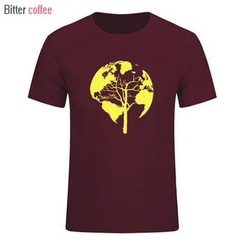 KARČIOS KAVOS Vasaros T-shirt Juokinga Medžio Gamtos Pasaulio Žemėlapyje Trumpas Rankovės Tėtis ir Mama marškinėliai Atsitiktinis Tee Viršūnės