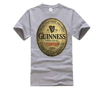 Karšti pasiūlymai juokinga t shirts Gineso Etiketės Derliaus vyrų mados T-shirt