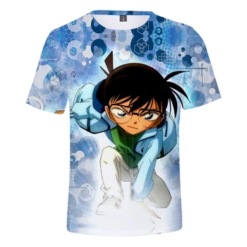 Karšto 3D Anime Detective Conan T shirt Vyrai Moterys Mados Trumpas Rankovės Vaikams marškinėliai Atsitiktinis 3D Detective Conan Berniukų, mergaičių marškinėliai