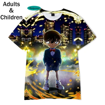 Karšto 3D Anime Detective Conan T shirt Vyrai Moterys Mados Trumpas Rankovės Vaikams marškinėliai Atsitiktinis 3D Detective Conan Berniukų, mergaičių marškinėliai