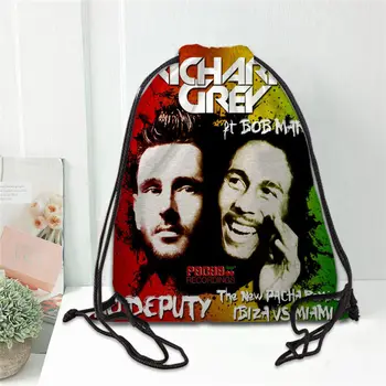 Karšto Bob Marley Spausdinti kuprinė raišteliu satino maišelis minkštas batų krepšiai į mokyklą Logotipą krepšiai moterims