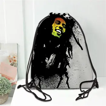 Karšto Bob Marley Spausdinti kuprinė raišteliu satino maišelis minkštas batų krepšiai į mokyklą Logotipą krepšiai moterims