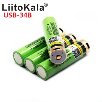 Karšto LiitoKala USB 3.7 V 18650 3400mAh Li-ion USB Įkrovimo Baterija (akumuliatorius Su LED Indikatorius DC-Įkrovimas