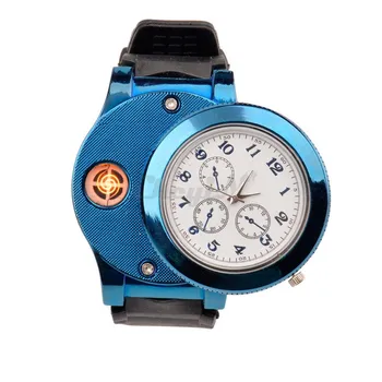 Karšto Mados Atsitiktinis Sporto Laikrodis USB Žiebtuvėlis Laikrodžiai Silikono dirželis Kvarcas Žiūrėti Vyrai Moterys Želė USB Žiebtuvėlis F772