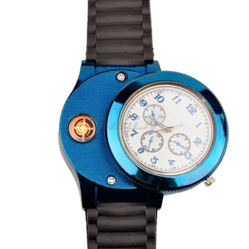 Karšto Mados Atsitiktinis Sporto Laikrodis USB Žiebtuvėlis Laikrodžiai Silikono dirželis Kvarcas Žiūrėti Vyrai Moterys Želė USB Žiebtuvėlis F772