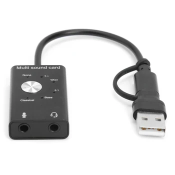 Karšto Nešiojamų Išorinė Garso plokštė USB 2.0 Tipas-C, 3,5 mm Jack Ausinių, Mikrofono, Audio Adapteris, skirtas 