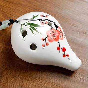 Karšto Ocarina 6 Skyles Gėlių Modelio Keramikos AC Klavišą Muzikos Instrumentas Pradedantiesiems MVI-ing