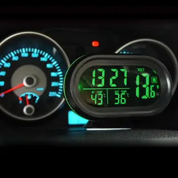 Karšto Pardavimas Automobilių Įtampos Skaitmeninio Monitoriaus Gabaritai Baterija Laikrodis-Žadintuvas, LCD Temperatūros Thermeter Auto atsarginės Dalys