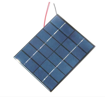 Karšto pardavimo 2W 6 V Epoksidinės Saulės Elementų Polikristaliniai Saulės baterijų Modulis su Kabelis 