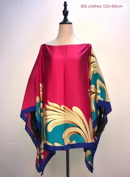 Karšto pardavimo Europos spausdinti šilko moterys viršų Mados vasara vasara top design Dydis 132cm, plotis x 65 cm ilgis Afrikos drabužiai