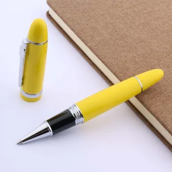 Karšto Pardavimo Gražios Geltonos Lakuotas Su Sidabro Apdaila 0,5 mm Roller ball Pen Skatinimo JINHAO 159