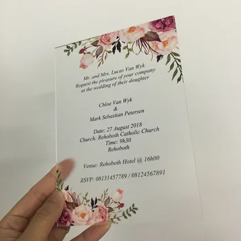 Karšto pardavimo Individualų 10vnt gėlių spausdinti gėlių froasted akrilo kortelės įvairaus dizaino modelis