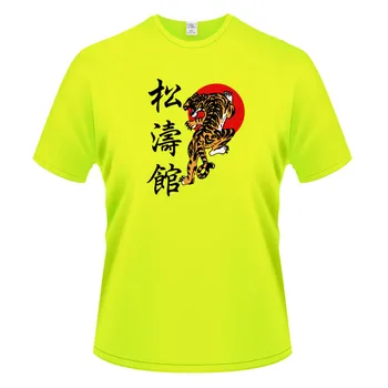 Karšto PARDUOTI 2020 Naujas Mados Shotokan Tigras ir Kanji Atspausdintas T-Shirt Vyrai Medvilnės Viršuje Tees Vasaros Drabužių