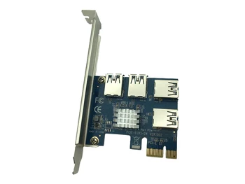 Karšto PCI Express Riser Card PCI-E 1x iki 16x 1 iki 4 PCIE USB 3.0 Lizdą, Daugiklis Hub Adapteris Bitcoin Mining Miner BTC Mašina