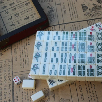 Karšto Retro Mahjong Nešiojamas Sulankstomas Medinis Boxe Majiang Nustatyti Stalo Žaidimas Mah-jong Kelionės Kelionės stalo Žaidimas, Patalpų Pramogos