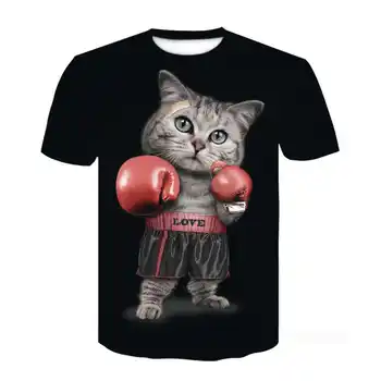 Katė lėlės trumpomis rankovėmis T-shirt pusė rankovės 3D atspausdintas T-shirt striukė berniukams ir mergaitėms pet T-shirt Europos dydį 6XL 2021