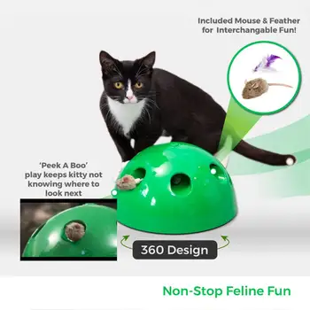 Katės Žaislas Katė Interaktyvūs Žaislai Pet Žaisti Žaislai, neslidžia 360 Laipsnių Kupolo Formos Sugauti Pelę Simuliatorius Juokingas Žaidimas Naminių Kačių
