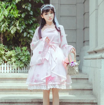 Kawaii girl gotikos stiliaus Kinijos derliaus saldus lolita dress mielas siuvinėjimas spausdinimo bowknot viktorijos suknelė lolita op loli cos