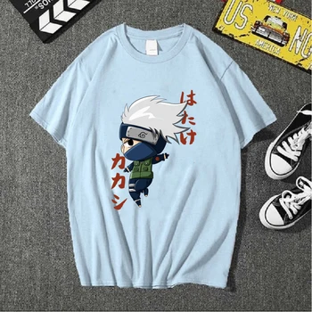 Kawaii Naruto Kakashi T-marškinėliai Vyrams trumpomis Rankovėmis, Anime, Manga, Juokingi Marškinėliai Tee Viršūnes Dovanų Idėjos