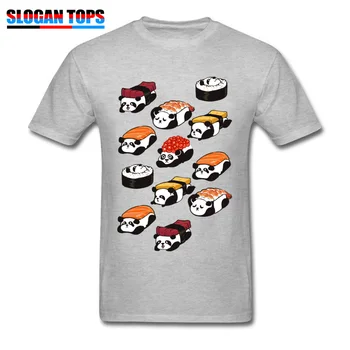 Kawaii Suši Panda T-shirt Vyrai Balti Marškinėliai Vasarą Vaikinai Mielas Tees Gimtadienio Dovana Viršūnes Japonija Stiliaus Drabužių Medvilnės Marškinėlius Juokinga