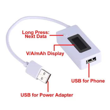 KCX-017 Ekranu, Mini Kūrybinės Telefono USB Įkrovimo Detektorius Mobiliojo Maitinimo Įtampa Srovės Bandymas-er Metrų USB Įkroviklis Gydytojas