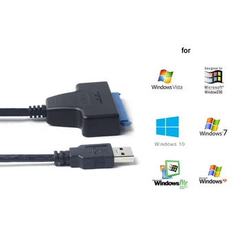 Kebidu USB 3.0 Prie SATA 22 Pin 2.5 Colių Kietojo Disko Tvarkyklė SSD Adapterio Kabelį Konverteris 2018 Karšto Kompiuterių Super Greitis Didmeninės