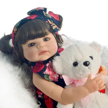KEIUMI Karšto Pardavimo 22 Colių Reborn Baby Doll Silikono viso Kūno Realus Mergina Kūdikių Žaislų Mados Lėlės Vaikų Dienos Dovanos