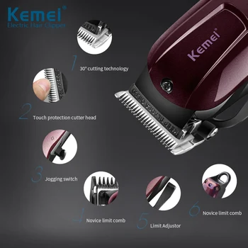 Kemei KM-2600 Anglies Plieno Galva Elektrinis Skustuvas profesionali plaukų clipper Žoliapjovės Galingas Plaukų Skutimo Mašina, Plaukų Pjovimo Įrankis