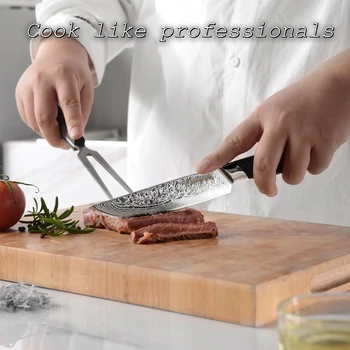 Kepsnys Peilis VG10 Japonijos Damaske Nerūdijančio Plieno Naudingumas Pomidorų Pica Virtuvės Įrankiai Virėja, Cooking Dalykėlių Peiliai Virtuvės NAUJAS