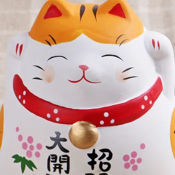 Keramikos cat baltos spalvos ornamentais pasisekė katė masažuoklis Namų Puošybai Verslo Dovanos Likimo Katės