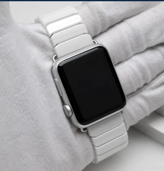 Keramikos diržu, Apple Watch Band 44mm 40mm iwatch juosta 42mm 38mm Drugelis Linijos Link Apyrankė 