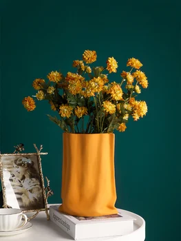 Keramikos vaza šiaurės šalių namų decora macaron kartus vaza apdailos keraminių gėlių vaza kambarį vakarienės stalo dekoracijos