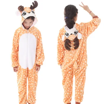 Kigurumi Vaikų Pižama Vienaragis Berniukų, Mergaičių Onesie Vaikai Gyvūnų Elnias Vaikas Pijamas Žiemos Vaikai Sleepwear Panda Pižamos