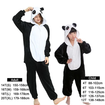 Kigurumi Vienaragis Pižama Vaikų Sleepwear Berniukams, Mergaitėms, Vaikams, Onesies Gyvūnų Kombinezonai Licorne Panda Žiemą Šiltas Homewear