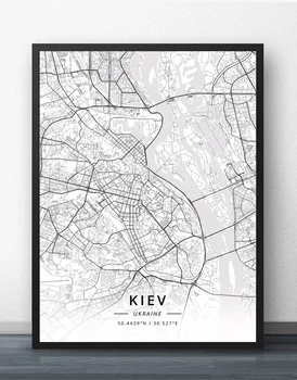 Kijeve Ukrainos Žemėlapio Plakatas