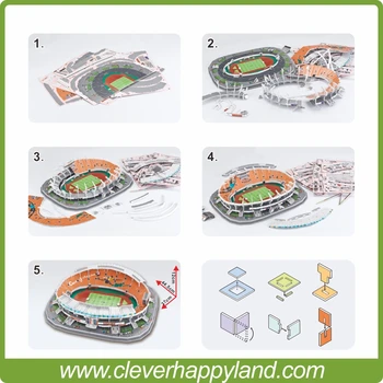 Kinija FC Stadionas 3D Dėlionę Modelis Popieriaus Guangzhou Tianhe' stadionas 