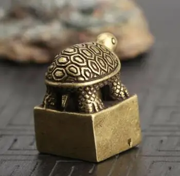 Kinijos Kolekcines Bronzos Drožyba Įdarbinti Pinigus Vėžlys Antspaudas Gyvūnų Statula Išskirtinį Mažas Statula