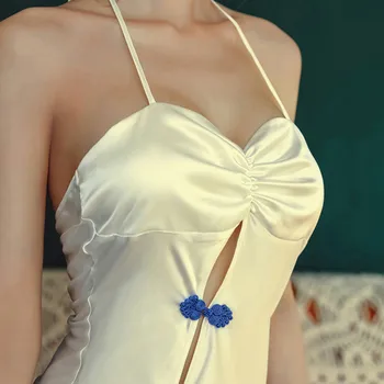 Kinijos Mini Suknelė Seksualus Cheongsam Vienodas Derliaus Apatinis Trikotažas Moteris Backless Apynasrio Padalinta Suknelės Perspektyvos Pižama Šalies Qipao