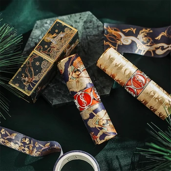 Kinijos Originalus Washi Tape Nustatyti Gėlių Prabangūs Rūmai 10vnt Aukso Folija Lipnia Izoliacine Juostos ir 10 Lipdukų Dekoravimas Dovana F101