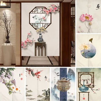 Kinijos Rašalo Gėlių Fengshui Dažymo Durų Užuolaidos, Virtuvės, Miegamojo Restoranas Įėjimo Pasiskirstymo Pusė Kabo Užuolaidos