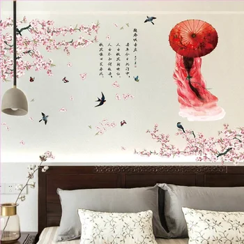 Kinų Stiliaus Grožio Sienų Lipdukai, Miegamojo Namų Puošybai Sofa Fono Plokštumos Pastrol Freskos Durų 