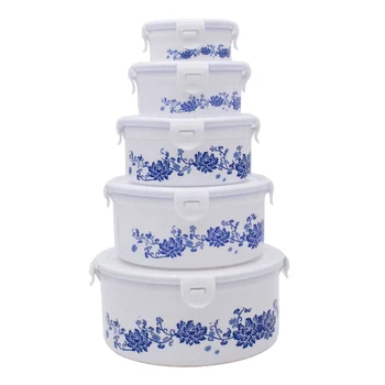 Kinų Stiliaus Maisto Konteineryje Spausdinimo Gėlių Šaldytuvas Crisper Box Vaisių, Daržovių, Maisto Išsaugojimo Plastiko Saugojimo Dėžutė