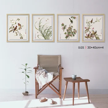 Kinų Tradicinė Gėlių, augalų Botanikos plakatus spausdina drobė sienos meno kambarį dekoro miegamojo, biuro estetinę